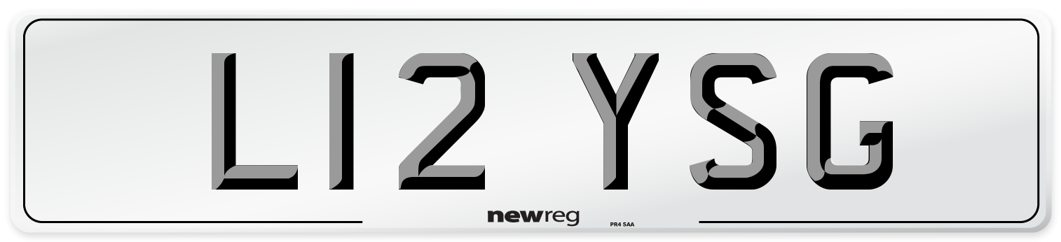 L12 YSG Number Plate from New Reg
